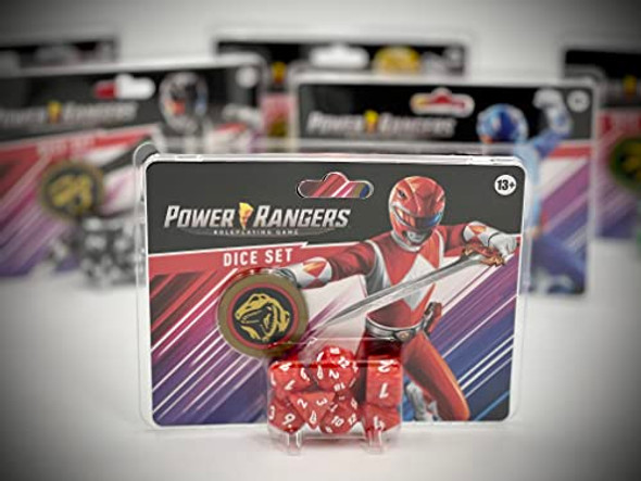 Renegade Game Studios Renegade Game Studios Rangers Roleplaying Game Dice- Pink 8-Piece Dice Set Custom Dice Power Coin