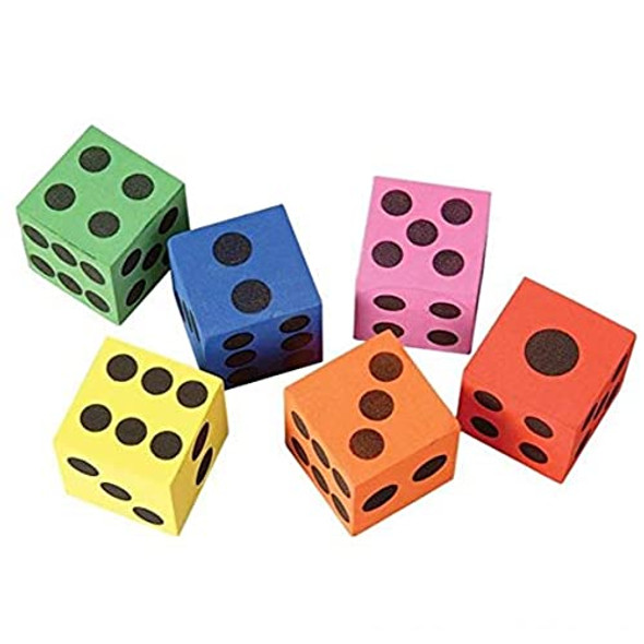 Rhode Island Novelty Rhode Island Novelty 12 Foam Dice 1.5 Inch Games Math Teaching