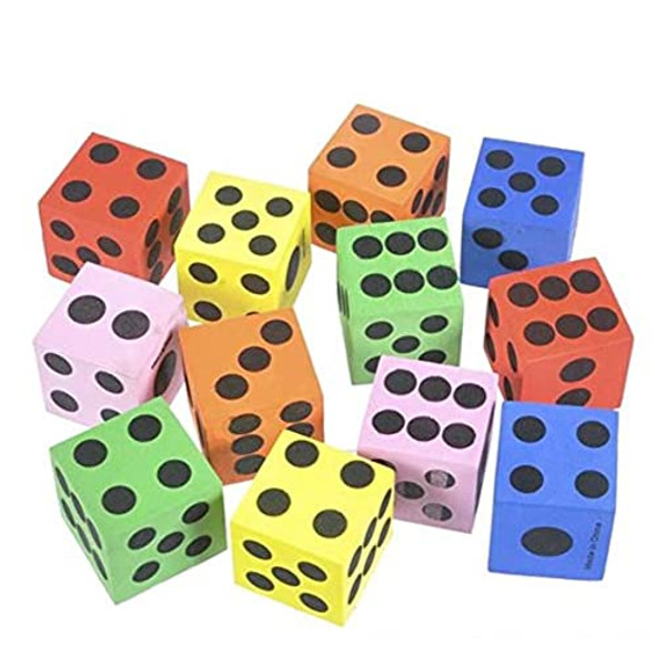 Rhode Island Novelty Rhode Island Novelty 12 Foam Dice 1.5 Inch Games Math Teaching