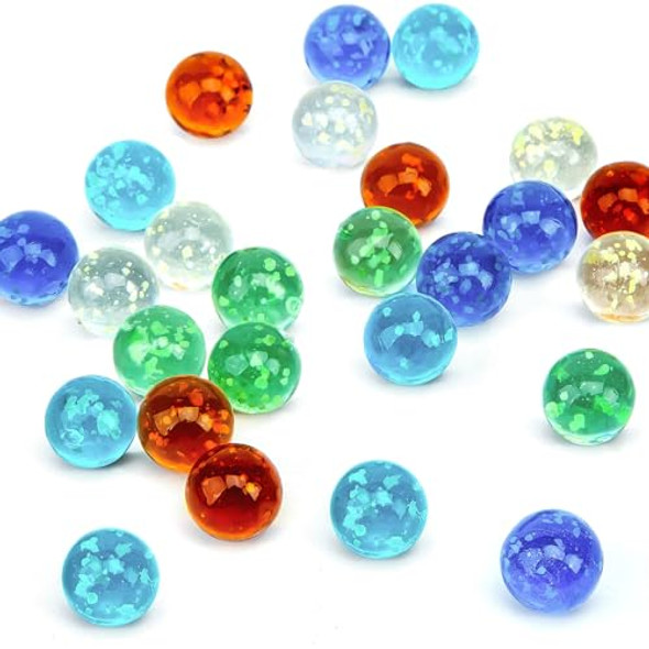 Sallyfashion 25 PCS Glow in The Dark Marbles Bulk Luminous Colorful Glass Marbles for Kids Marble Run Games