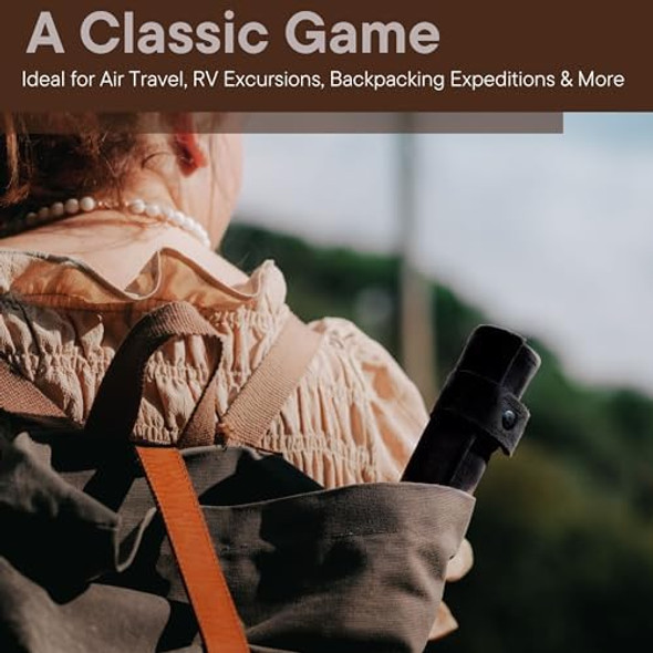 Sondergut Roll-up Portable Suede Backgammon Game Set - for Adults & Children - Ideal for RV Travel Cruise Airplane Camping Backpacking Road Trips Etc. Multiple Colors (Black)