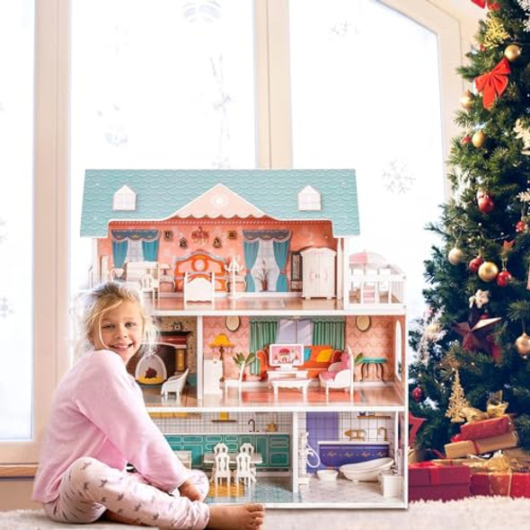 UniHobby DIY Miniature Dollhouse KitUniHobby Time Apartment DIY Dollhouse Kit with Wooden Furniture Light House Toy for Adults