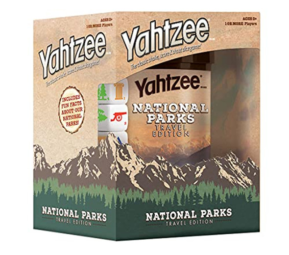 USAOPOLY YAHTZEE National Parks Travel Edition Classic Yahtzee Dice Game with a National Parks Theme Perfect Travel Game for Families Celebrate US National Parks Service