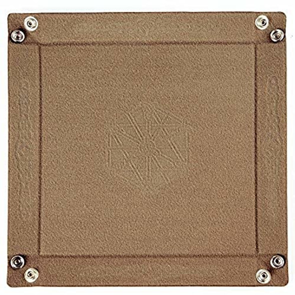 Wiz Dice - Folding Dice Rolling Tray for Tabletop RPG Adventure Games - DND Dice Tray Suitable for Dungeons and Dragons Warhammer 40k Backgammon and Dice Games Alike - Bicast Leather - 9 x 9