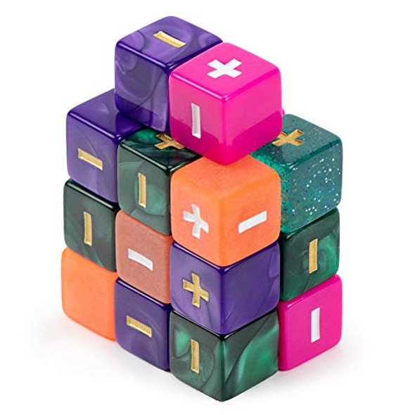 Wiz Dice - Fudge Dice GM Starter Set - Polyhedral Set with Bag for RPG Adventure Games - D6 Dice with Plus Minus and Blank Faces - Mystical - 20 ct