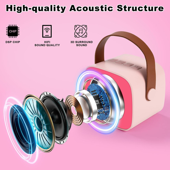 Kidsfaves Mini Karaoke Machine for Kids Adultswith 2 Wireless Microphones & Light- Bluetooth Portable Speaker Birthday s for Girls 3-12 Years Old Toddler Toys