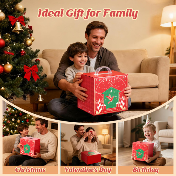 AiPoaaol Smart Bird Feeder with Camera Outdoor: 2K Wild Bird Watching Video Cam - Unique Gifts for Nature Lover - Birds House Window at Garden IP66 Solar Charged & Squirrel-Proof Alarm