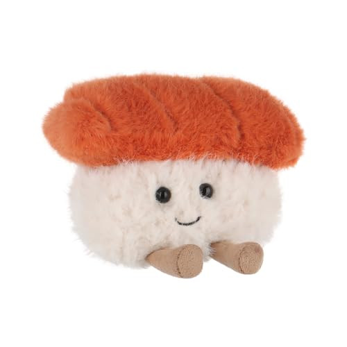 Apricot Lamb Sushi Plush Food Plushies Stuffed Animals For Kids, Soft Cute Plush Toys For Baby Girl And Boy, Fluffy Salmon Sushi