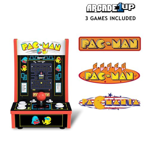 Arcade1Up Pac-Man Countercade 3 Classic Games, Retro Console With 7-Inch Screen, Table-Top Video Game For Game Room