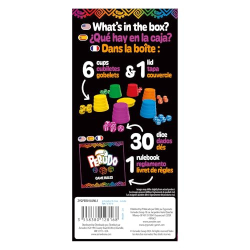 Asmodee Perudo Party Game - Classic Bluffing & Betting Dice Game, Fun For For Groups & Travel, Kids & Adults, Ages 8+, 2-6 Players, 30 Minute Playtime, Made By Zygomatic