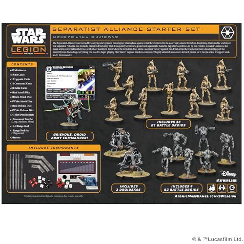 Asmodee Star Wars Legion Separatist Alliance Starter Set - Tabletop Miniatures Game, Strategy Game For Kids And Adults, Ages 14+, 2 Players, 90 Min Playtime