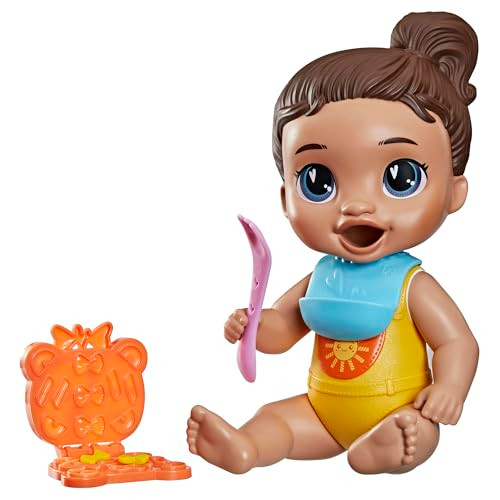 Baby Alive Dinnertime Creations, Brown Hair Doll With Play Food Accessories, 11 Inches, Toys For 3+ Year Old Girls And Boys
