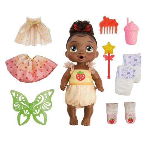 Baby Alive Fairy Fashions Berry Boo Doll With Clothes Accessories, Black Hair, 11 Inches, Kids Toys, Ages 3+ ( Exclusive)