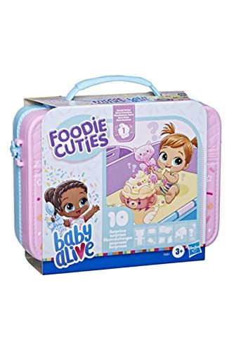 Baby Alive Foodie Cuties, Surprise Toy, 3-Inch Doll For Kids 3 And Up, 10 Surprises In Lunchbox-Style Case (Styles May Vary)