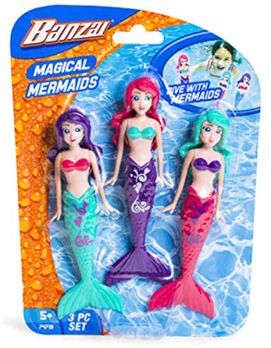 Banzai Fun Stuff Banzai Spring And Summer 3 Piece Magical Mermaid Dolls, In Assorted Colors