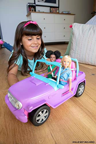 Barbie Off-Road Vehicle, Purple With Pink Seats And Rolling Wheels, 2 Seats,  For 3 To 7 Year Olds