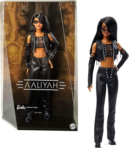 Barbie Signature Aaliyah 11.5" Collectible Doll In Black Faux Leather Outfit