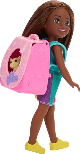 Barbie Family & Friends Playtime Kitty Backpack Brunette Chelsea Doll And Accessories, Including Backpack With Kitten, Bottle, And Yarn