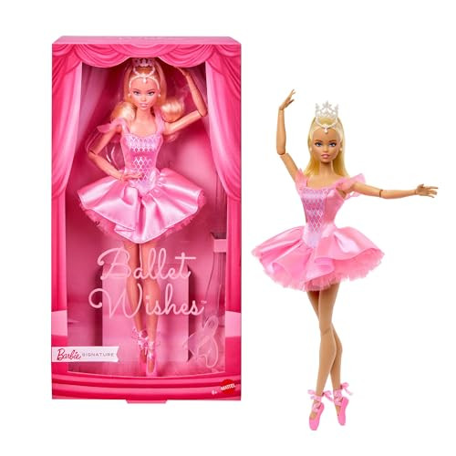 Barbie Signature Ballet Wishes Doll, Collectible Fashion Doll In Satiny, Pink Tutu With Blonde Hair And able Packaging
