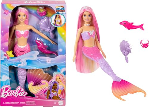 Barbie Mermaid Doll, Ãƒæ’Ã‚¢Ãƒ¢Ã¢‚¬Å¡Ã‚¬Ãƒ¦Ã¢‚¬Å“Malibuãƒæ’Ã‚¢Ãƒ¢Ã¢‚¬Å¡Ã‚¬ÃƒŠã‚ With Pink Hair, Styling Accessories, Pet Dolphin And Water-Activated Color Change Feature ( Exclusive)