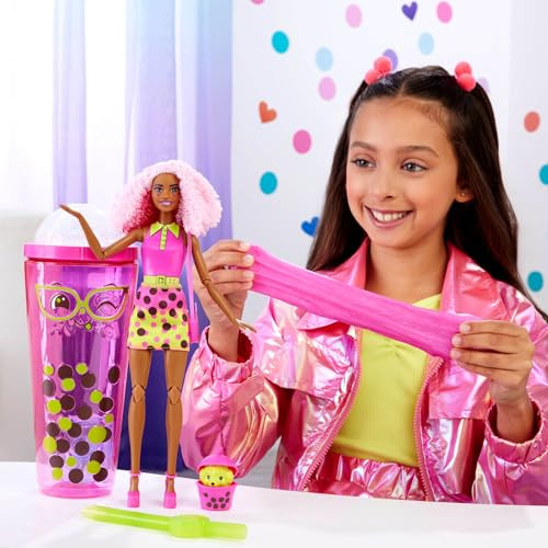 Barbie Pop Reveal Bubble Tea Series Doll & Accessories With Pet, 8 Surprises Include Color Change, Cup With Storage (Styles May Vary)