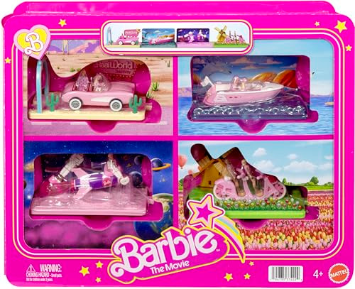 Barbie Mini Barbieland The Movie Vehicle Collection, Includes 8 1.5-Inch Dolls & 4 Vehicles Inspired By The Film ( Exclusive)