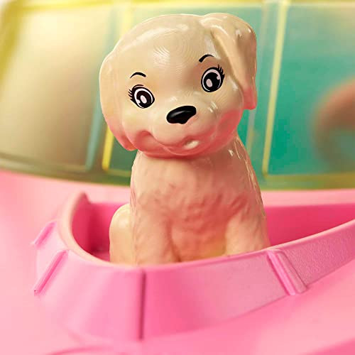 Barbie Doll And Boat Playset With Pet Puppy, Life Vest And Accessories, Fits 3 Dolls & Floats In Water,  For 3 To 7 Year Olds
