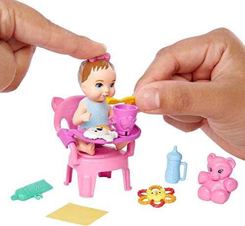 Barbie Skipper Babysitters Inc Baby Small Doll & Accessories, First Tooth Playset With Appearing & Disappearing Tooth