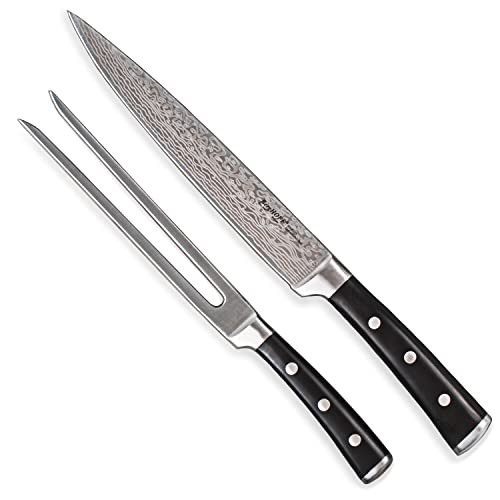 Berghoff Antigua Carving Knife & Meat Fork Set Stainless Steel Sharp Blade Pp Handle Triple-Rivets