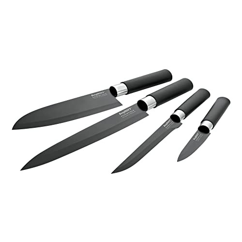 Berghoff Ceramic Coated 4-Piece Black Knife Set