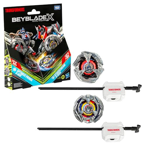 Beyblade X Transformers Collab Optimus Prime 4-60P Vs. Megatron 4-80B Multipack Set With 2 Tops & 2 Launchers Battling Top Toys For 8 Year Old Boys & Girls ( Exclusive)