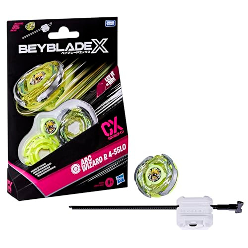 Beyblade Bey Blade X Arc Wizard R 4-55Lo Cx Starter Pack Set, Stamina Type Top And Launcher Authentic Takara Tomy Battle Tops Games, Toys For Boys And Girls 8+