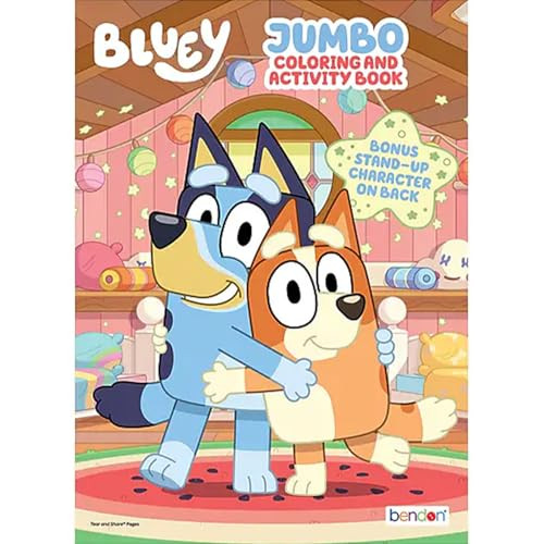 Bluey Jumbo Coloring And Activity Book Set - Cartoon Coloring Pages, Activity Sheets, Game, Puzzles, More  Bluey Coloring Book For Boys, Girls, Kids