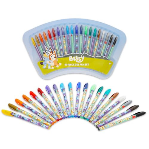 Bluey Gel Pen Set For Kids - Bundle With 20 Colorful Gel Pens, Coloring And Activity Book, Stickers, More  Bluey Activity Set For Kids, Boys, Girls