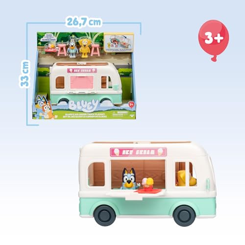 Bluey - Ice Cream Truck, Ice Cream Truck, Includes Friend Figurine, Playset With Stickers And Accessories, What Ice Cream Flavor Do You Wish, Famous (Bly85000)