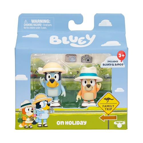 Bluey And Muffin 2-Pack Toy Figure Playset, Spring Time Toddler Figurine Toys Set With Dressup Accessories, Poseable Bluey Figurines For Kids Ages 3-5