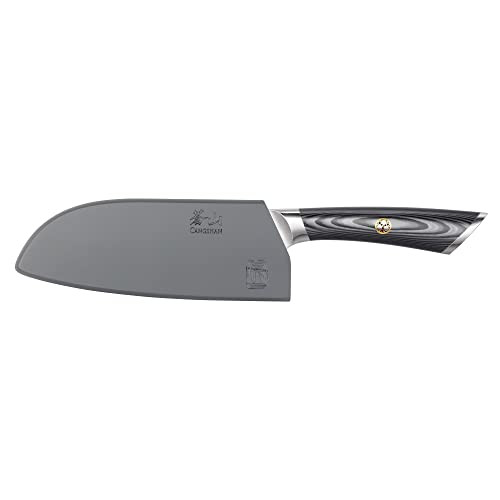 Cangshan Naka Series 6-Inch Santoku Knife With Sheath, Forged X-7 Damascus Steel, 503107