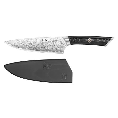 Cangshan Kuro Series 6-Inch Chef'S Knife With Sheath, High Carbon X-7 Damascus Steel, 504272