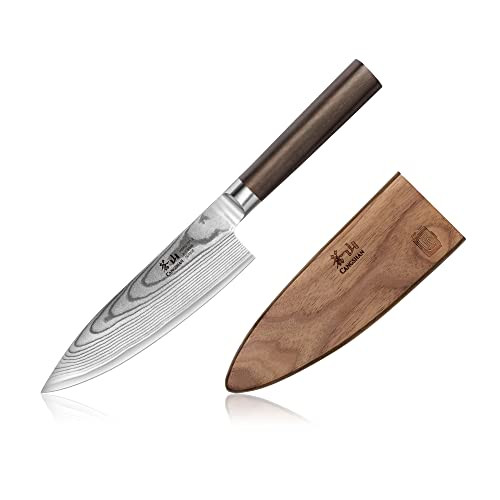 Cangshan Haku Series 8-Inch Chef'S Knife With Sheath, Forged X-7 Damascus Steel, 501028