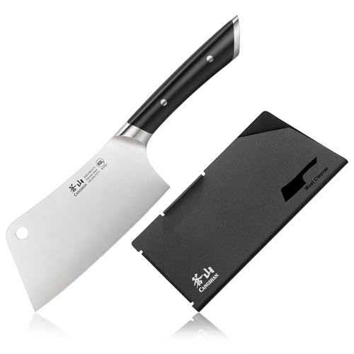Cangshan Helena Series 6-Inch Meat Cleaver, Forged German Steel, Black, 502582