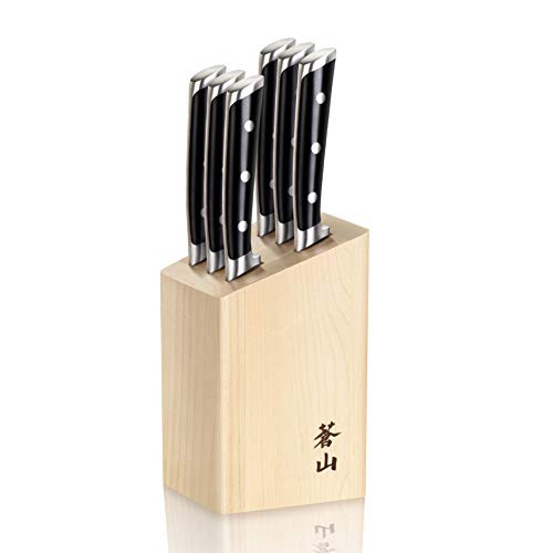 Cangshan Ts Series 1022278 Swedish 14C28N Steel Forged 6-Piece Steak Knife Block Set, Maple