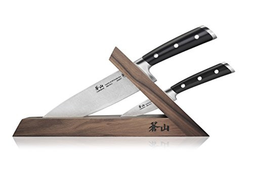 Cangshan Ts Series 1021417 Swedish 14C28N Steel Forged 3-Piece Tai Knife Block Set, Walnut