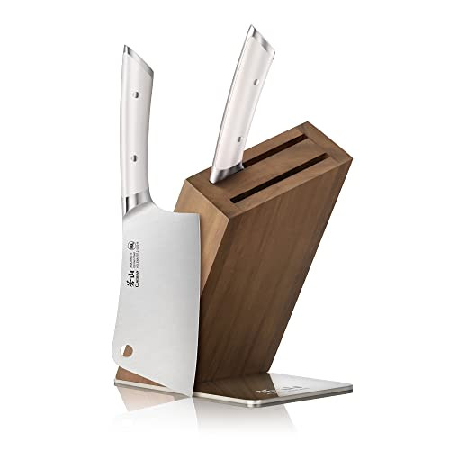 Cangshan Helena Series German Steel Forged Cleaver Knife Block Set (7-Piece, Black)