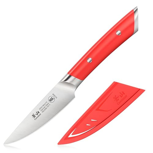 Cangshan Helena Series German Steel Forged 3.5" Paring Knife With Sheath (White)