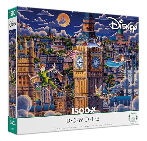 Ceaco - Disney - Dowdle - Peter Pan Learning To Fly - 1500 Piece Puzzle For Adults - Challenging And Perfect For Game Nights - Finished Puzzle Size 38.5 X 26.5