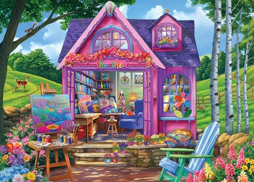 Ceaco - Ez 2 Hold - Bigelow - She Shed Studio - 500 Piece Puzzle For Adults - Challenging And Perfect For Game Nights - Finished Puzzle Size 21.25 X 15