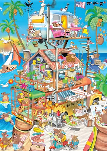 Ceaco - Rj Crisp - Bearly A Vacation - 500 Piece Jigsaw Puzzle - Relaxing And Fun Activity For Adults