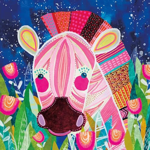 Ceaco - Sensory Textures - Colorful Zebra - 100 Piece Jigsaw Puzzle