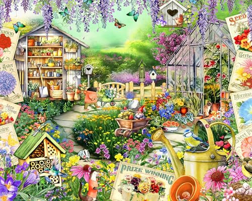 Ceaco - Ez2Hold - Kate Ward Thacker - Animal Garden Party - 1000 Piece Jigsaw Puzzle For Adults - Challenging Puzzle Perfect For Game Nights - Finished Size Is 30 X 24