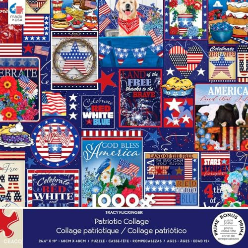 Ceaco - Tracy Flickinger - Patriotic Collage - 1000 Piece Jigsaw Puzzle